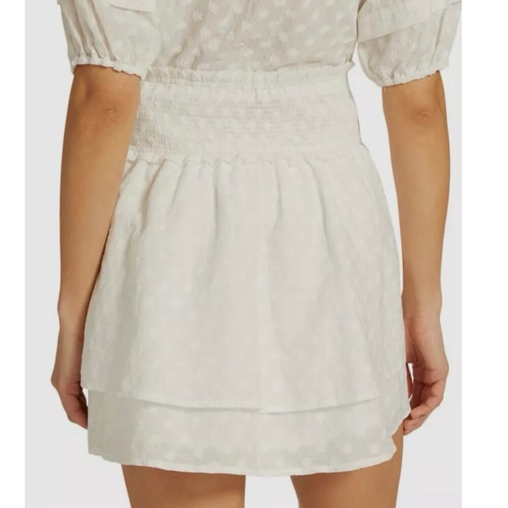Rails Womens White small Smocked Cotton Mini Skirt A47